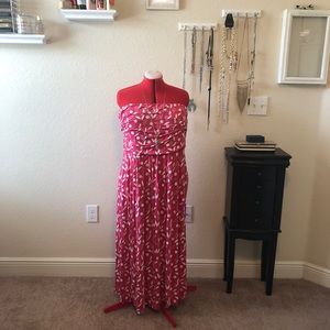 Fun strapless pink plus size dress